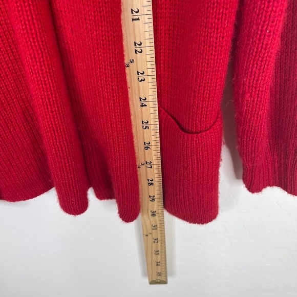 Peruvian Link Womens Chunky Alpaca Wool Cardigan Sweater Red Open Front Size M/L - Picture 9 of 13